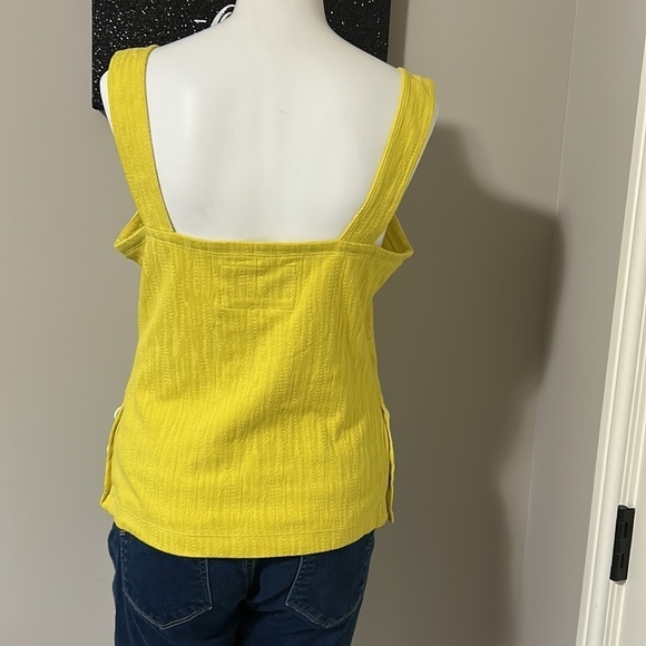 Anthropologie MAEVE Callie Yellow side button Tank Top Size M NEW - Picture 6 of 10
